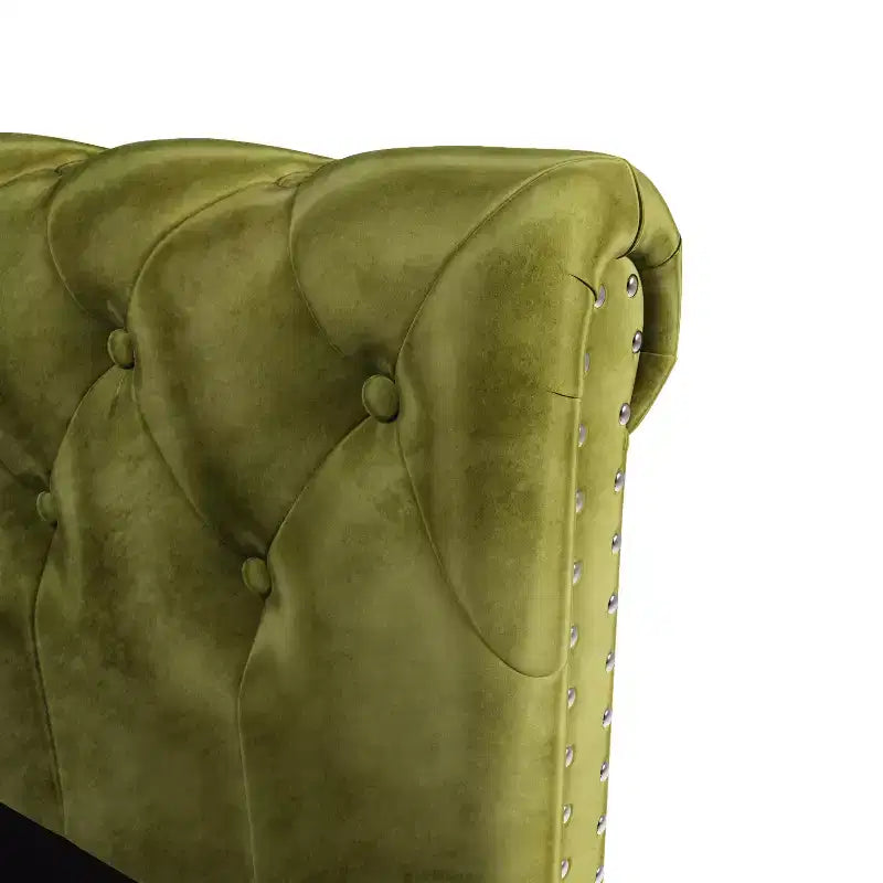 Upholstered Tufted Button Velvet Daybed with Trundle