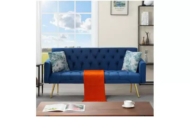 Modern Button Tufted Convertible Sleeper Sofa Bed with Adjustable Back,Upholstered Futon Sofa Couch for Living Room,Apartment