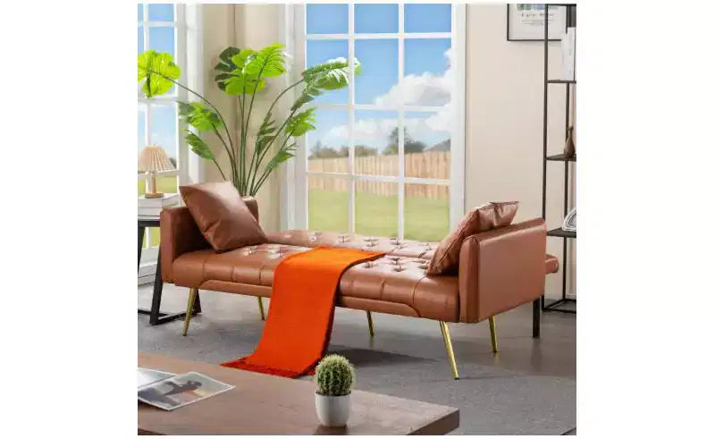 Modern Button Tufted Convertible Sleeper Sofa Bed with Adjustable Back,Upholstered Futon Sofa Couch for Living Room,Apartment