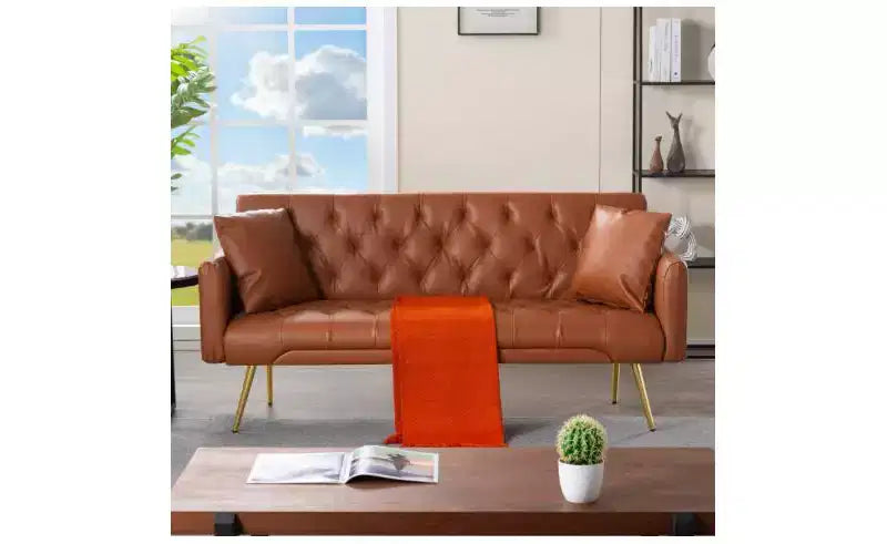 Modern Button Tufted Convertible Sleeper Sofa Bed with Adjustable Back,Upholstered Futon Sofa Couch for Living Room,Apartment