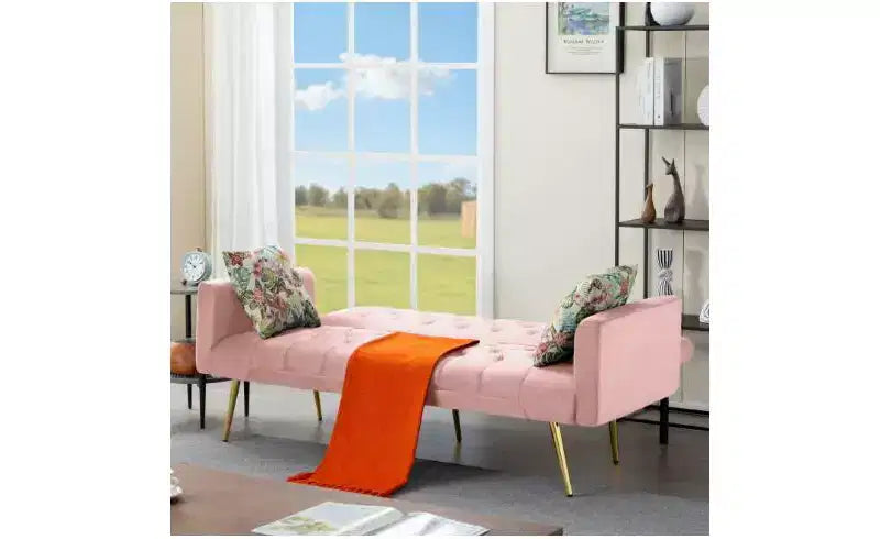 Modern Button Tufted Convertible Sleeper Sofa Bed with Adjustable Back,Upholstered Futon Sofa Couch for Living Room,Apartment