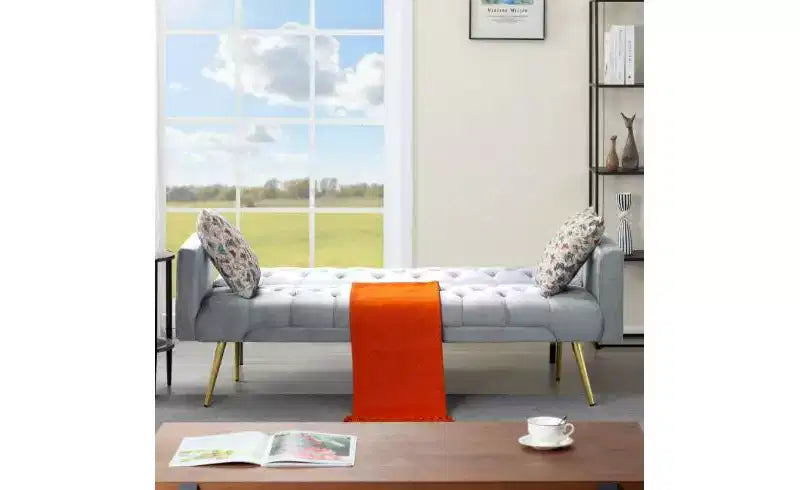 Modern Button Tufted Convertible Sleeper Sofa Bed with Adjustable Back,Upholstered Futon Sofa Couch for Living Room,Apartment