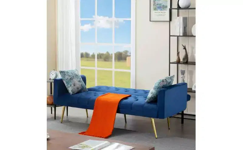 Modern Button Tufted Convertible Sleeper Sofa Bed with Adjustable Back,Upholstered Futon Sofa Couch for Living Room,Apartment