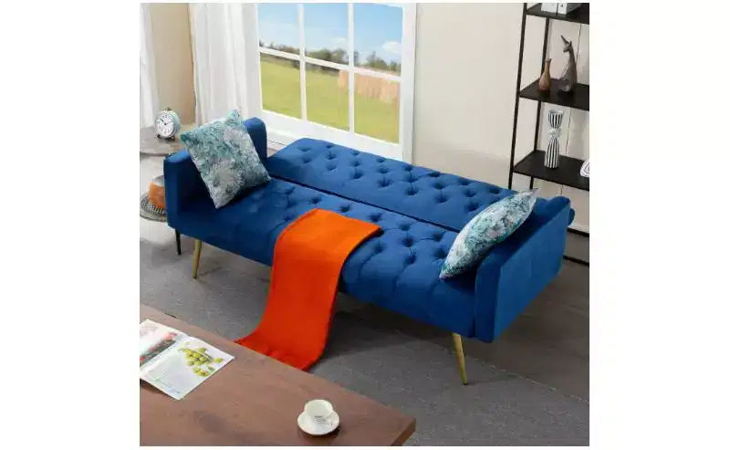 Modern Button Tufted Convertible Sleeper Sofa Bed with Adjustable Back,Upholstered Futon Sofa Couch for Living Room,Apartment