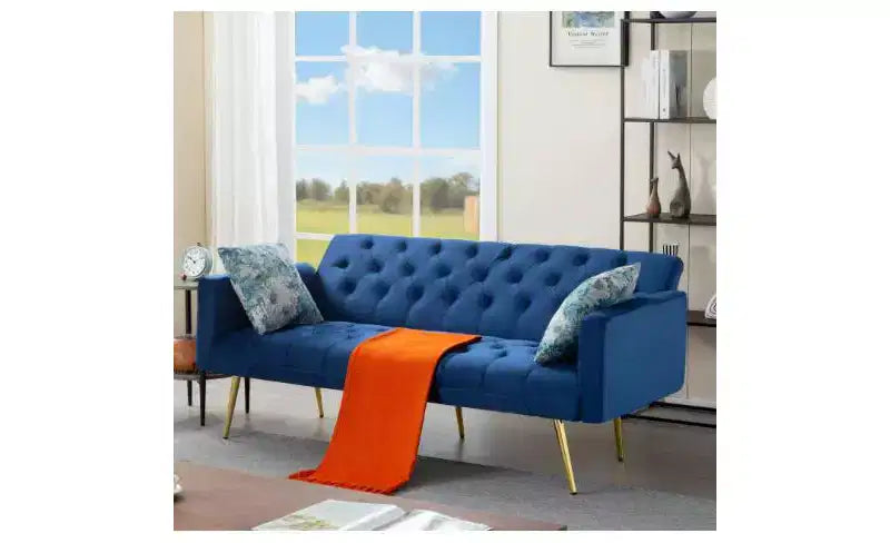 Modern Button Tufted Convertible Sleeper Sofa Bed with Adjustable Back,Upholstered Futon Sofa Couch for Living Room,Apartment