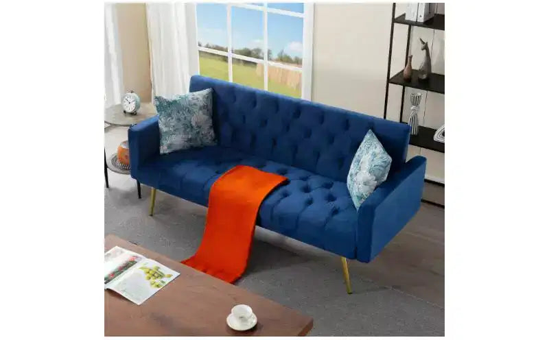 Modern Button Tufted Convertible Sleeper Sofa Bed with Adjustable Back,Upholstered Futon Sofa Couch for Living Room,Apartment
