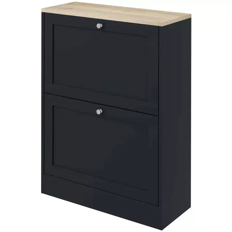 Slim Shoe Cabinet for Entryway, Modern Hidden Shoe Storage Cabinet with 2 Flip Drawers and Adjustable Shelves for 8-12 Pairs of Shoes