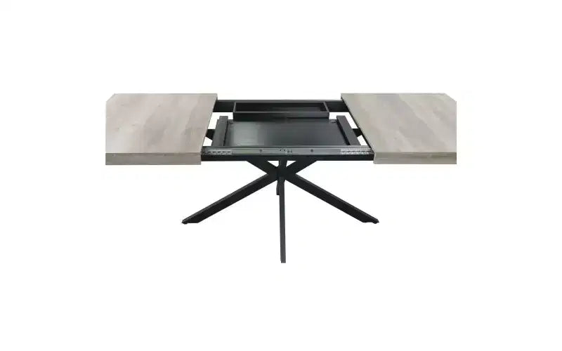 Storage Box Dining Table for 4-6,Expandable Kitchen Table with Cross Iron Foot Base & Relief Plate,Wooden Table for Office,Living Room