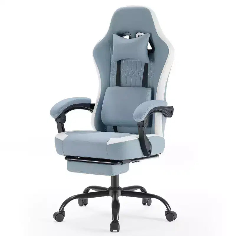 Ergonomic Office Chair with Padding Armrest, Gaming Chair with Lumbar Support, Swivel Rolling Chair with Wheels for Home, Office