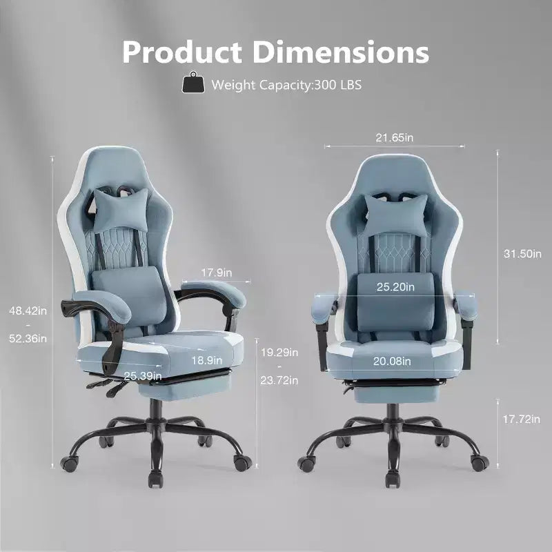 Ergonomic Office Chair with Padding Armrest, Gaming Chair with Lumbar Support, Swivel Rolling Chair with Wheels for Home, Office
