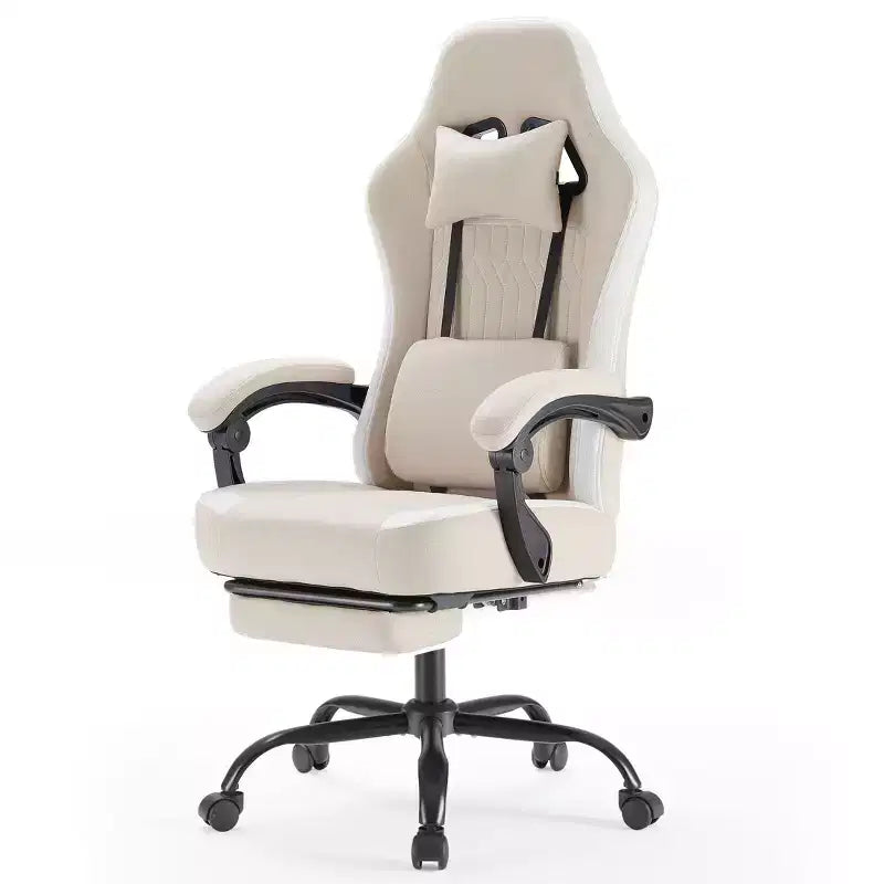 Ergonomic Office Chair with Padding Armrest, Gaming Chair with Lumbar Support, Swivel Rolling Chair with Wheels for Home, Office