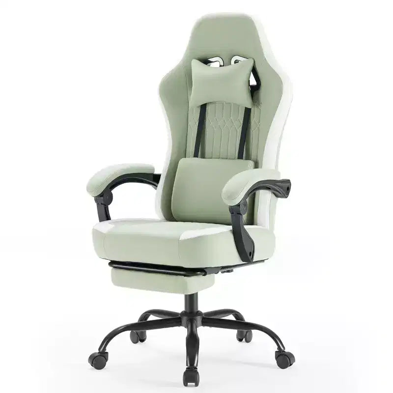 Ergonomic Office Chair with Padding Armrest, Gaming Chair with Lumbar Support, Swivel Rolling Chair with Wheels for Home, Office