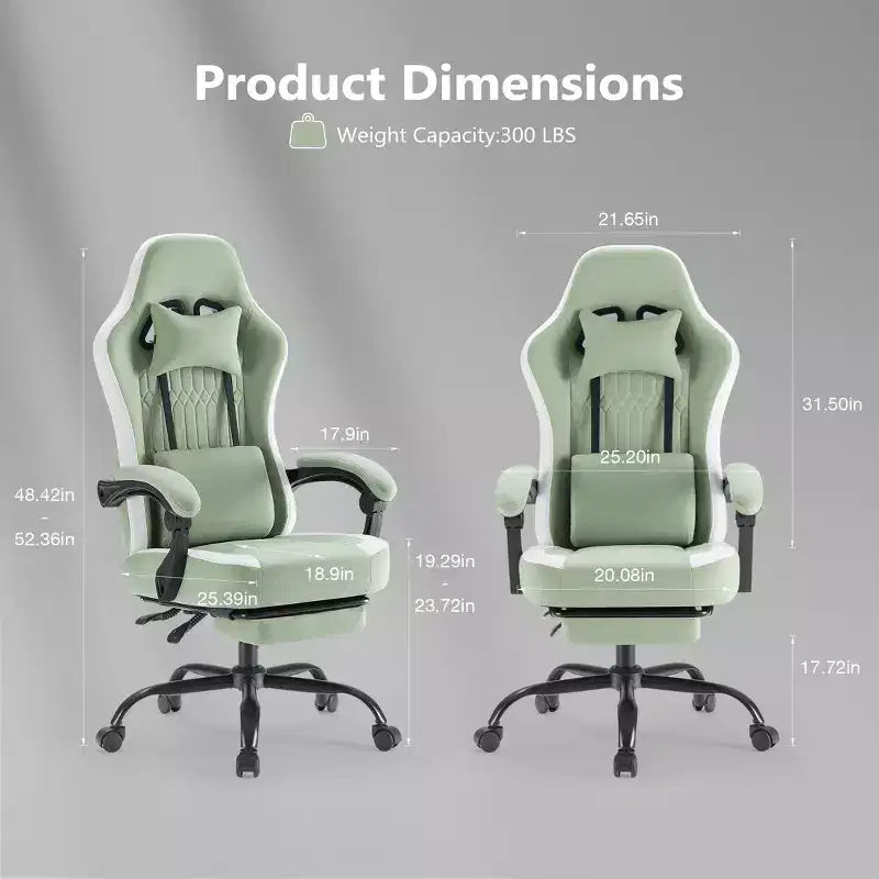 Ergonomic Office Chair with Padding Armrest, Gaming Chair with Lumbar Support, Swivel Rolling Chair with Wheels for Home, Office