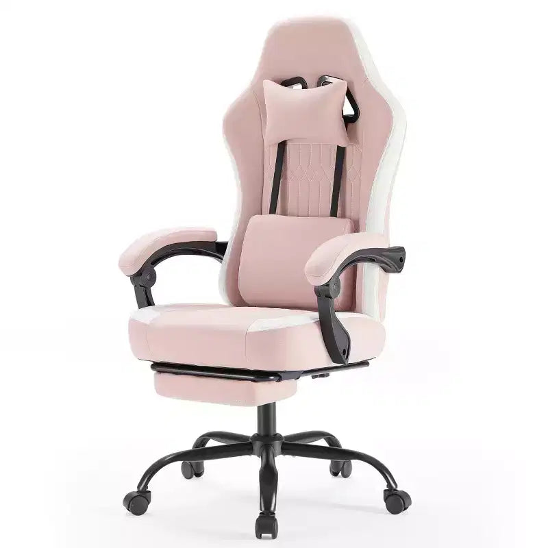Ergonomic Office Chair with Padding Armrest, Gaming Chair with Lumbar Support, Swivel Rolling Chair with Wheels for Home, Office