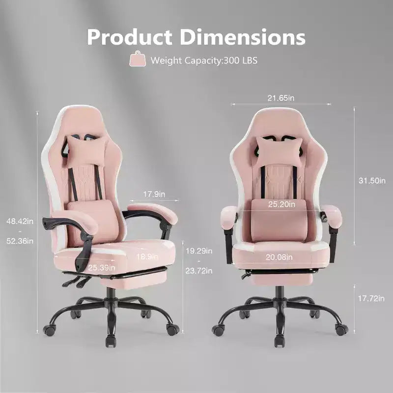 Ergonomic Office Chair with Padding Armrest, Gaming Chair with Lumbar Support, Swivel Rolling Chair with Wheels for Home, Office