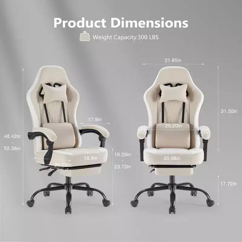 Ergonomic Office Chair with Padding Armrest, Gaming Chair with Lumbar Support, Swivel Rolling Chair with Wheels for Home, Office