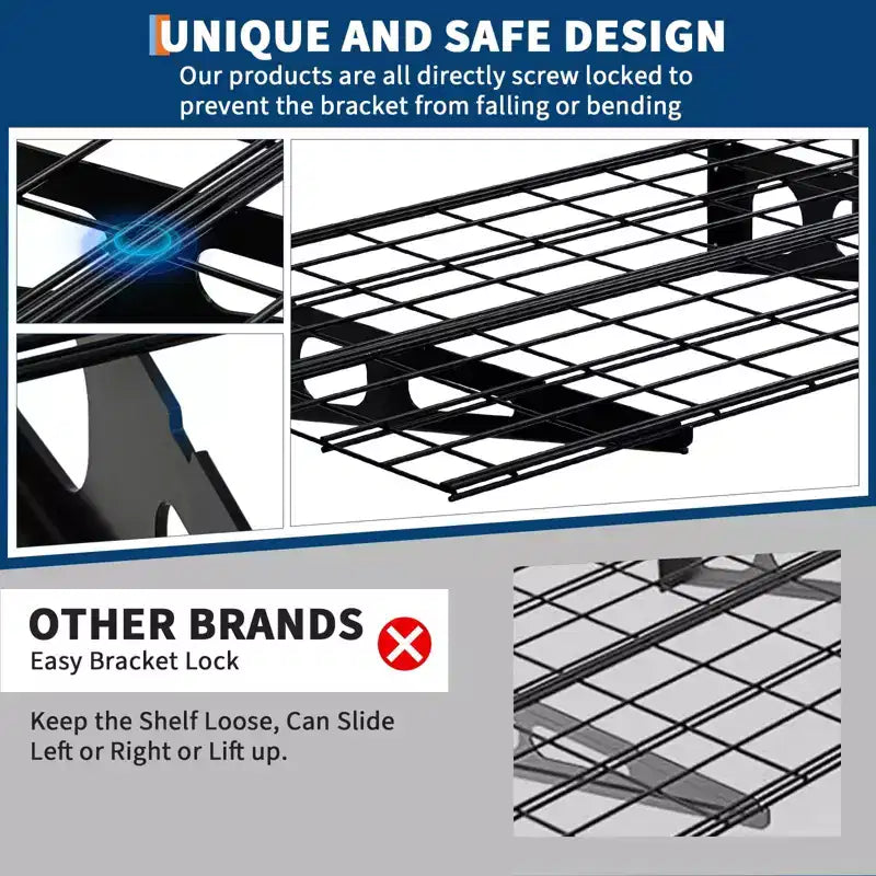 2-Pack 2x6 ft Wall-Mounted Garage Storage Shelves - Heavy Duty 1600 LB Capacity Shelving Units for Workshop Organization