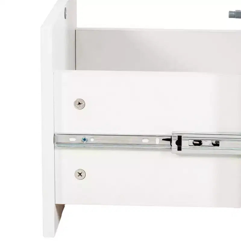 71 Tall Narrow Storage Cabinet - White Particle Board+MDF, 1 Door & 2 Drawers, Kitchen Use