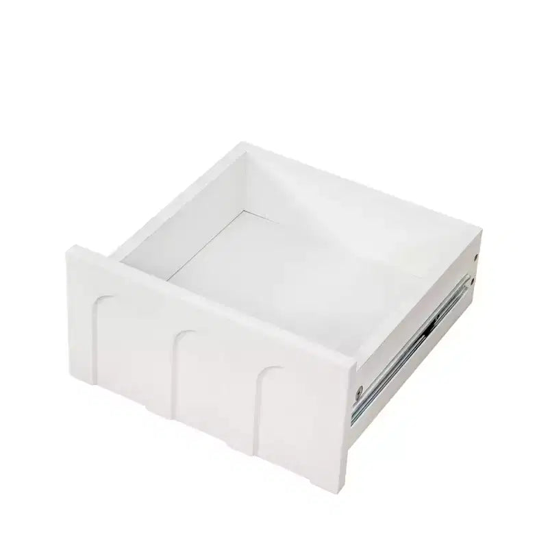 71 Tall Narrow Storage Cabinet - White Particle Board+MDF, 1 Door & 2 Drawers, Kitchen Use