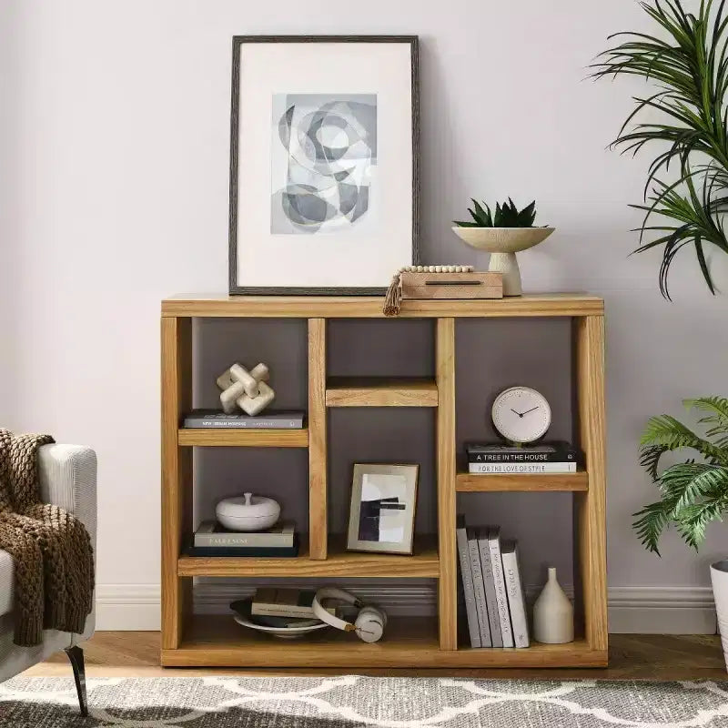 Open Shelf Bookcase, 7-Cube Freestanding Display Storage Cabinet, for Entryway, Living Room