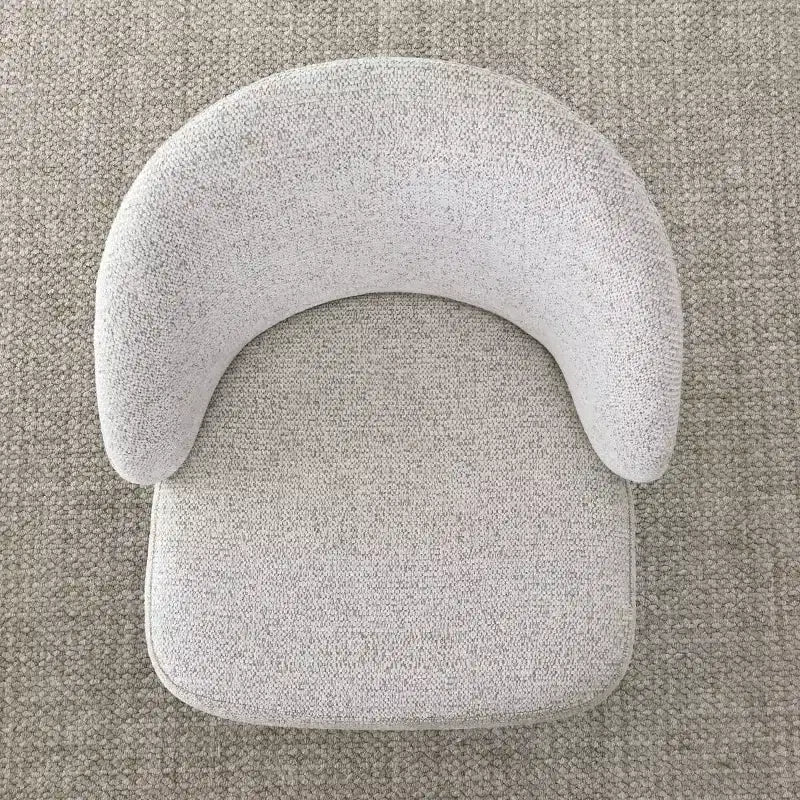 Modern Dining Chairs, Upholstered Armless Chairs with Curved Back, Walnut Wood Legs Padded Kitchen Chairs for Dining Room