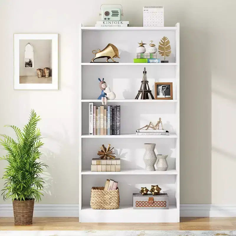6-Tier Tall Bookcase, 71 Inches Bookshelves and Bookcases, Floor Standing 5 Shelf Library Bookcase for Home Office, Living Room, Bedroom