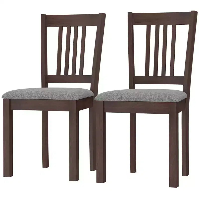 Modern Dining Chairs, Linen Fabric Upholstered Kitchen Chairs with Rubberwood Legs for Dining Room, Living Room