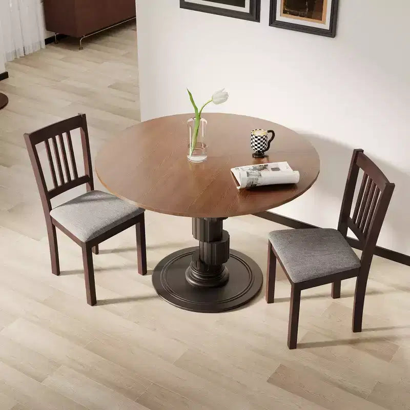 Modern Dining Chairs, Linen Fabric Upholstered Kitchen Chairs with Rubberwood Legs for Dining Room, Living Room