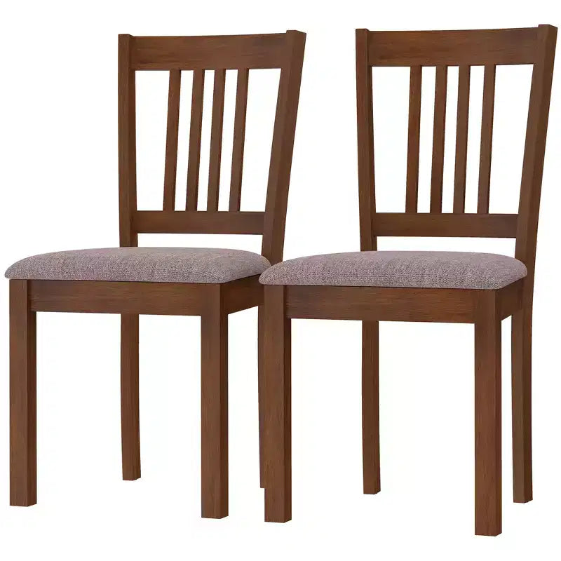 Modern Dining Chairs, Linen Fabric Upholstered Kitchen Chairs with Rubberwood Legs for Dining Room, Living Room