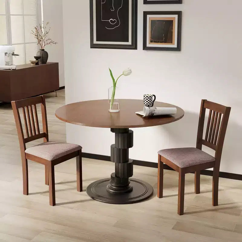 Modern Dining Chairs, Linen Fabric Upholstered Kitchen Chairs with Rubberwood Legs for Dining Room, Living Room