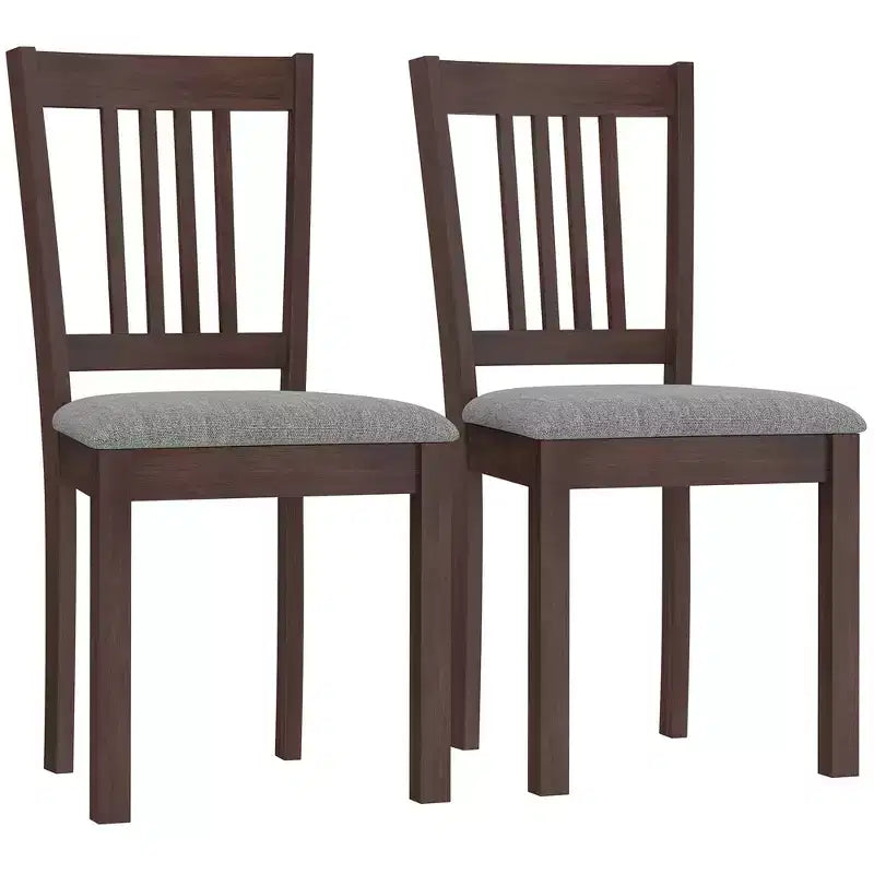Modern Dining Chairs, Linen Fabric Upholstered Kitchen Chairs with Rubberwood Legs for Dining Room, Living Room