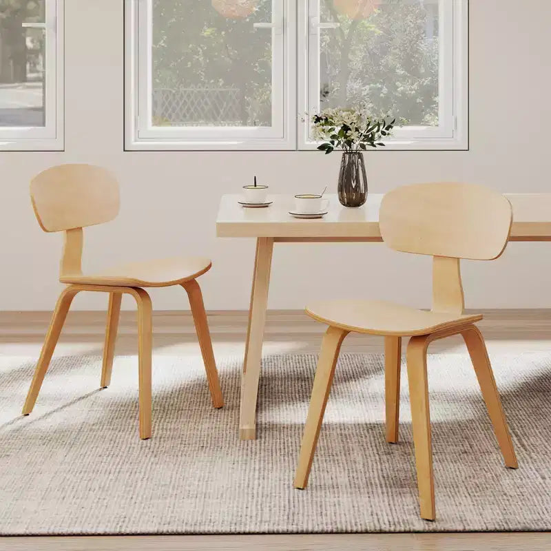 Modern Dining Chair w/Wide Seat & Curved Backrest Adjustable Foot Pads