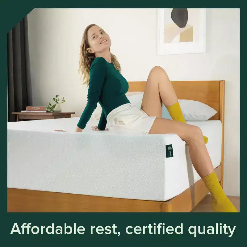 12 Inch Queen Green Tea Memory Foam Mattress, Medium Firm Feel, Zoned Pressure Relief, Certified Safe Foams & Fabric, Mattress in A Box