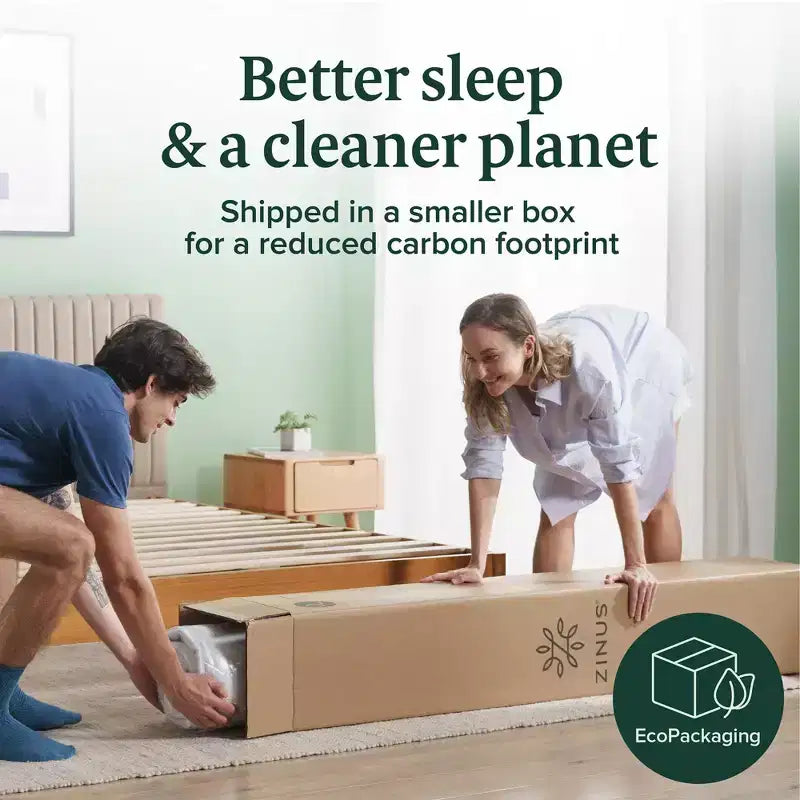 12 Inch Queen Green Tea Memory Foam Mattress, Medium Firm Feel, Zoned Pressure Relief, Certified Safe Foams & Fabric, Mattress in A Box