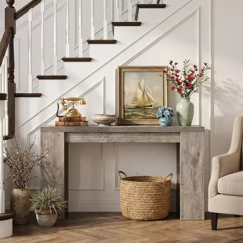 70.9-Inch Wood Console Table, Farmhouse Entryway Sofa Table