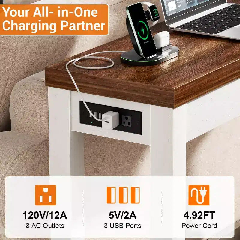 63-In Console Tables with Charging Station, Entryway Table