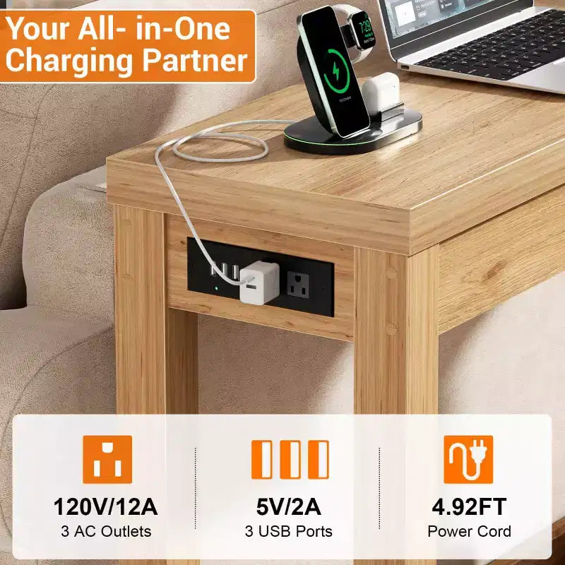 63-In Console Tables with Charging Station, Entryway Table