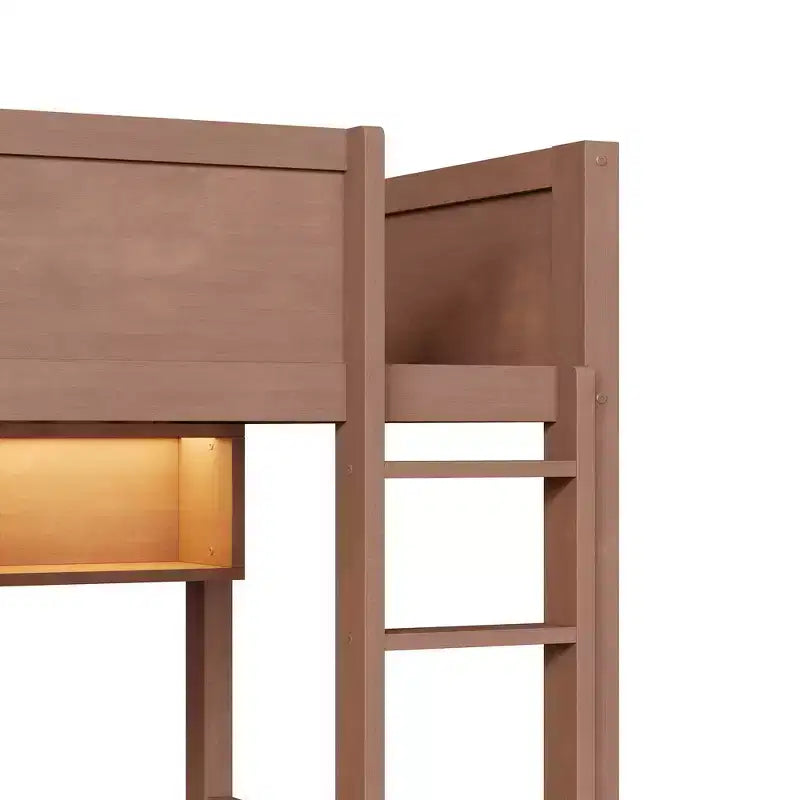Full XL over Full XL Bunk Bed with Storage Cabinets and 2 Drawers