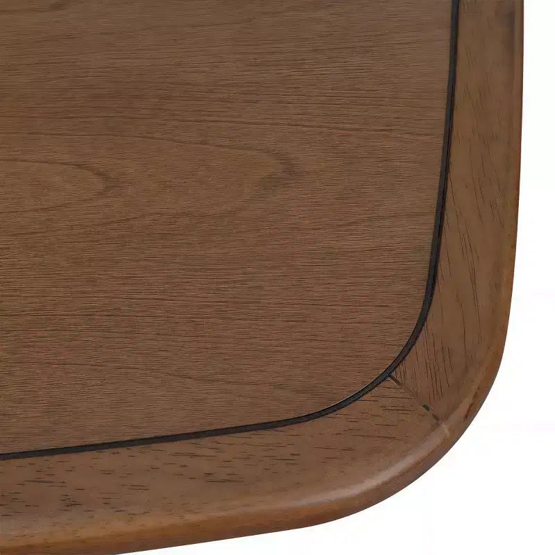 Mid-Century Modern Square Wooden Dining Table with Storage Shelf, Solid Wood Legs Small Dining Room Table or Coffee Table