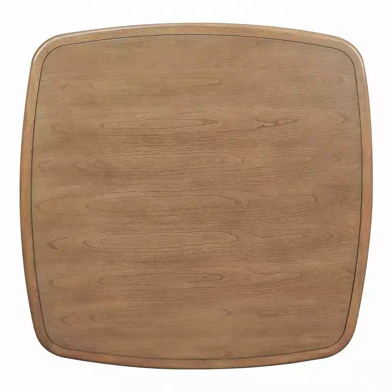 Mid-Century Modern Square Wooden Dining Table with Storage Shelf, Solid Wood Legs Small Dining Room Table or Coffee Table