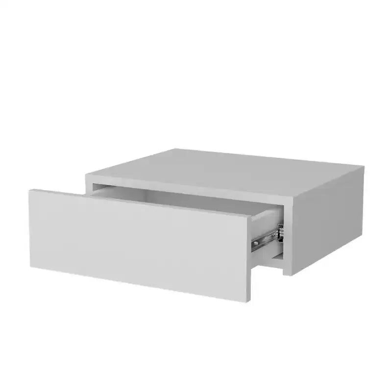 5 White Wood One Drawer Floating Nightstand