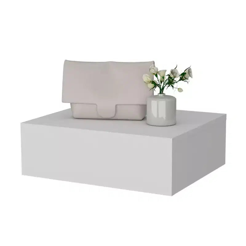 5 White Wood One Drawer Floating Nightstand