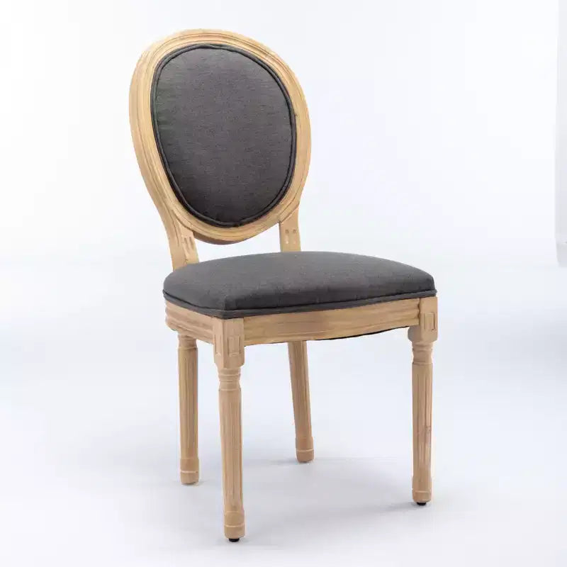 Upholstered Round Back Dining Chairs with Solid Wood Frame