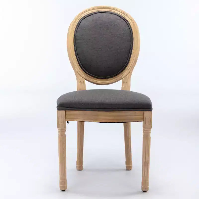 Upholstered Round Back Dining Chairs with Solid Wood Frame