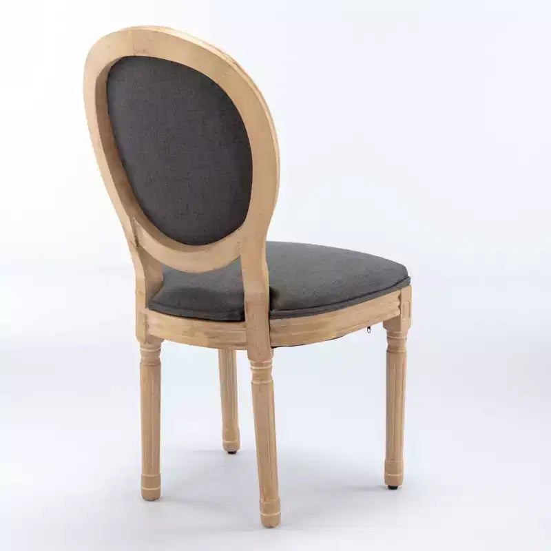 Upholstered Round Back Dining Chairs with Solid Wood Frame