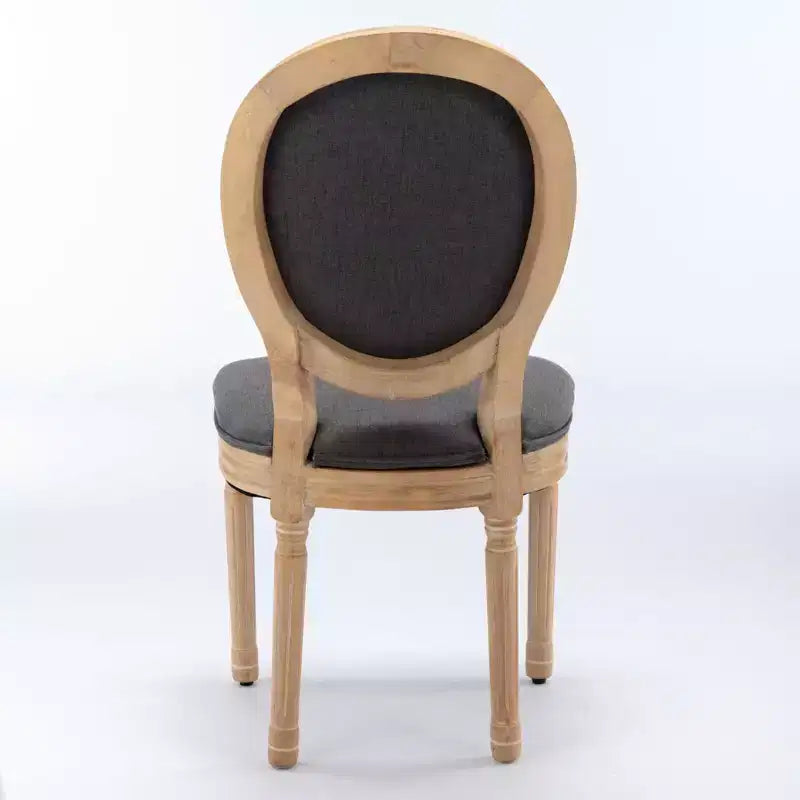 Upholstered Round Back Dining Chairs with Solid Wood Frame