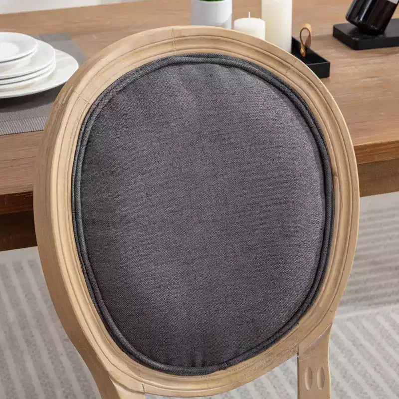 Upholstered Round Back Dining Chairs with Solid Wood Frame