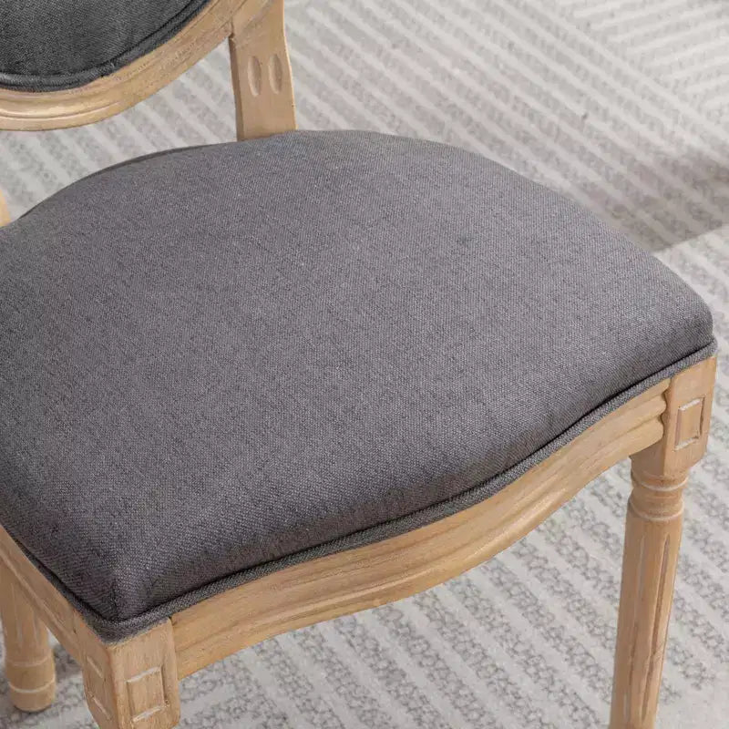 Upholstered Round Back Dining Chairs with Solid Wood Frame