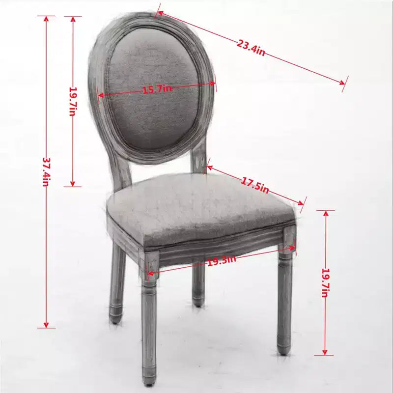 Upholstered Round Back Dining Chairs with Solid Wood Frame