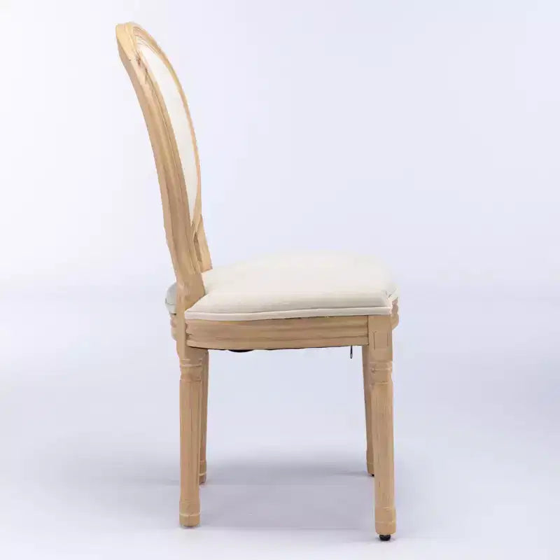 Upholstered Round Back Dining Chairs with Solid Wood Frame